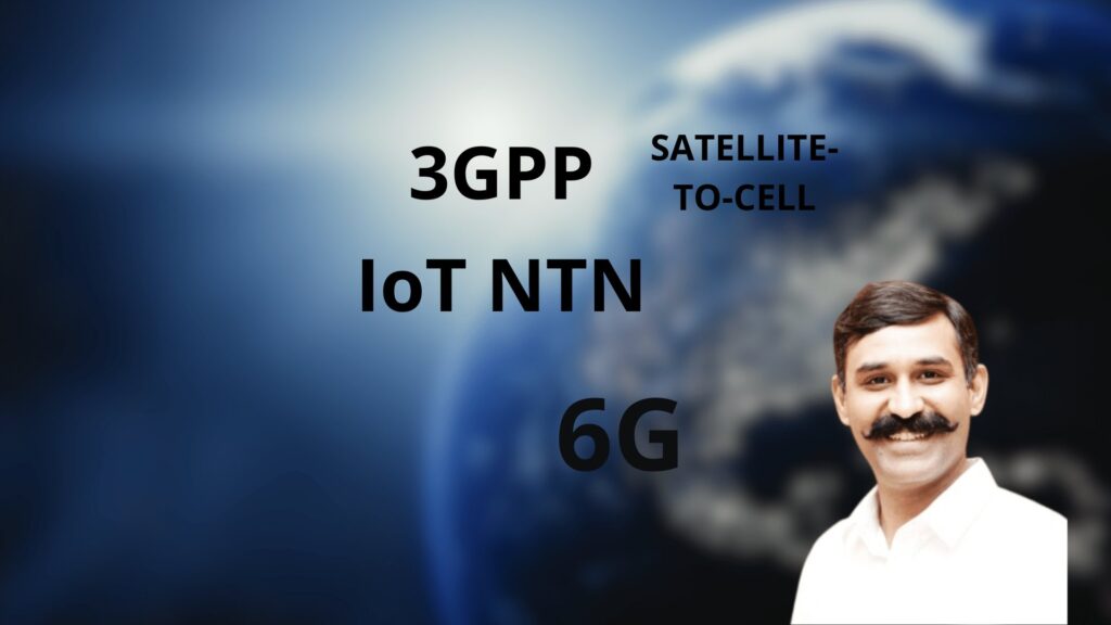 A picture featuring a globe in the background with the words "3GPP," "IoT NTN," "Satellite-to-Cell," and "6G" prominently displayed. Shahbaz Ali, Head of Product at Sateliot, is in the foreground, symbolizing innovation in satellite-based IoT connectivity and future communication technologies.